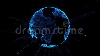 数字地球大数据社交网络地球行星全息图4kα光环